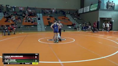 146 lbs Quarterfinal - Clay Crane, Tupelo High School vs Lukas Beauregard, Hartselle
