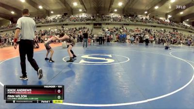 100 lbs Cons. Round 2 - Finn Wilson, Columbia Wrestling Club-AAA vs Knox Andrews, Phenom Wrestling-AAA