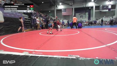 61 lbs Rr Rnd 3 - Lexton Manning, Bristow Elementary Wrestling Club vs Kaysen Peters, Collinsville Cardinal Youth Wrestling