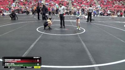 70 lbs Round 1 - Kennedy Grass, EXCELSIOR SPRINGS vs Zoey Dial, Jr Panther Wrestling Club