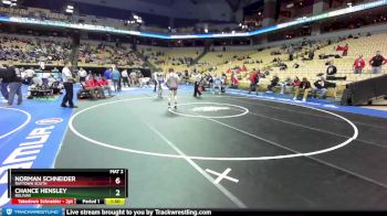 132 Class 3 lbs Champ. Round 1 - Norman Schneider, Raytown South vs Chance Hensley, Bolivar