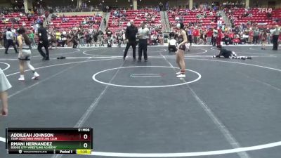 95 lbs Cons. Round 1 - Addileah Johnson, Team Lightning Wrestling Club vs Rmani Hernandez, Dodge City Wrestling Academy