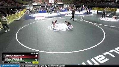 60 lbs Cons. Round 3 - Hilton Dominguez, Valley Vandals Wrestling Club vs Cataleya Robinette, Team Arcata Wrestling Club