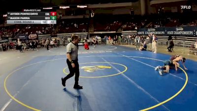 D 1 113 lbs Cons. Round 4 - Mason Parria, Holy Cross vs Jayden Pontecorvo, Chalmette