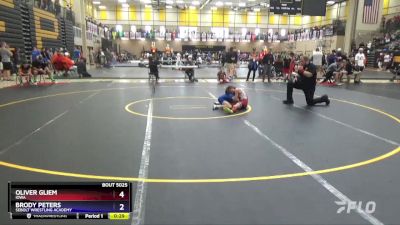 74 lbs Quarterfinal - Oliver Gliem, Iowa vs Brody Peters, Sebolt Wrestling Academy