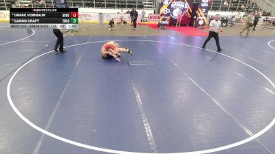 Junior Boys - 113 lbs Semis - Cason Craft, Threestyle Wrestling Of Oklahoma vs Drake VomBaur, Bear Cave Wrestling Club