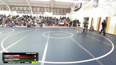 114 lbs Champ. Round 1 - Londyn Cooper, Spring Valley vs Kaliyah Molina, Yuma Catholic