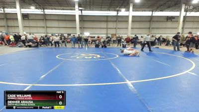 105 lbs Semifinal - Cade Williams, Kimberly Middle School vs Denver Arausa, South Hills Middle School