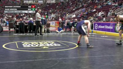 172 lbs First Round - Brayden Lisowski, Penns Valley vs Gage Wentzel, Montoursville
