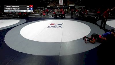 100 lbs 1st Place Match - Daniel Martinez, Monster Garage Wrestling vs Antonio Aguilar, Central Valley Bengals