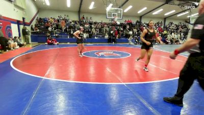 145 lbs Quarterfinal - Corey Harris, Union Girls JH vs Brooklyn Riley, Sand Springs JH (SS)