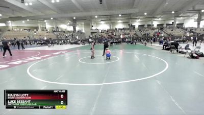 80 lbs Quarterfinal - Maisyn Lott, Bison Takedown Club vs Luke Bessant, Cleveland Wrestling Club