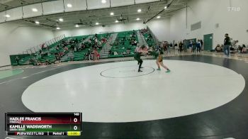 140 lbs Cons. Round 2 - Hadlee Francis, Pinedale vs Kamille Wadsworth, Green River
