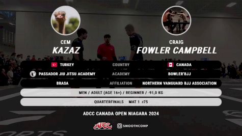 Cem Kazaz vs Craig Fowler Campbell 2024 ADCC Niagara Open