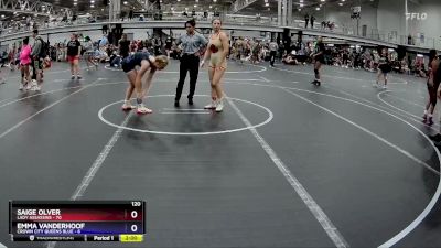 120 lbs Round 7 (8 Team) - Saige Olver, Lady Assassins vs Emma Vanderhoof, Crown City Queens Blue