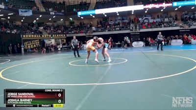 160 lbs Cons. Round 2 - Jorge Sandoval, Mt. Edgecumbe High School vs Joshua Barney, Hutchison High School