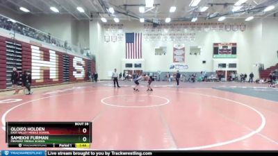 127 lbs Champ. Round 2 - Oloiso Holden, East Valley Middle School vs Samekhi Furman, Fremont Middle School