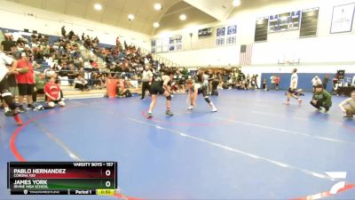 157 lbs Cons. Round 4 - Pablo Hernandez, Corona 100 vs James York, Irvine High School