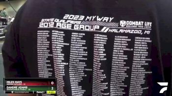 82 lbs Round 2 (6 Team) - Dandre Adams, Untouchables Purple vs Miles Mays, Indiana Outlaws