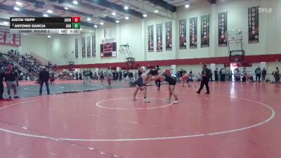 285 lbs Champ. Round 2 - Justin Tripp, Southern Oregon vs Antonio Garcia, Corban University