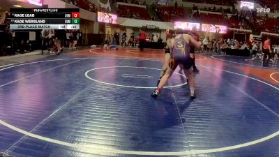 170 lbs 3rd Place Match - Kage Leab, Old Bee vs Kade Wersland, Younger