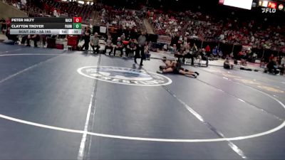 3A 165 lbs Cons. Round 2 - Peter Hilty, Nampa Christian vs Clayton Troyer, Parma