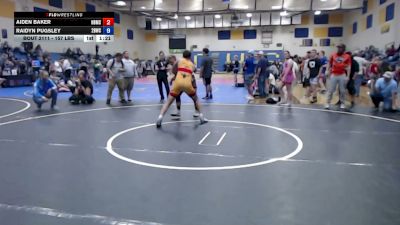 157 lbs Quarters - Aiden Baker, Nyssa Bulldog Mat Club vs Raidyn Pugsley, 208 Badgers Wrestling Club