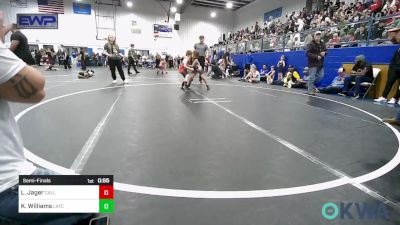 66 lbs Semifinal - Lane Jager, Carl Albert vs Kade Williams, Little Axe Takedown Club