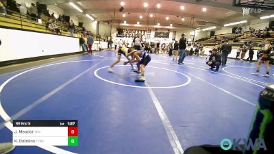 98 lbs Rr Rnd 5 - Jonathen Meador, Vinita Kids Wrestling vs Kelson Dobbins, Team Tulsa Wrestling Club