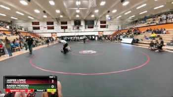 84 lbs Cons. Semi - Jasper Lopez, Lovell Middle School vs Raiden Moreno, Worland Middle School