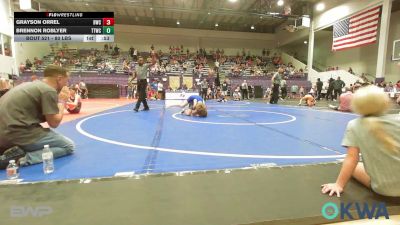 80 lbs Consi Of 4 - Grayson Orrel, Berryhill Wrestling Club vs Brennon Roblyer, Team Tulsa Wrestling Club