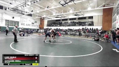 215 lbs Semifinal - Luke Mihele, San Clemente vs Nathaniel Kroll, Millikan