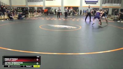 150 lbs Cons. Round 1 - Finn O`Toole, Iowa City, Liberty vs Osten Roberston, Cedar Rapids Jefferson