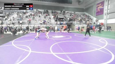 50 kg Cons. Rd Of 32 - Brianna Vollendroff, Nebraska Panhandle Wrestling Club vs Audrey Swiderek, Menlo Wrestling Club