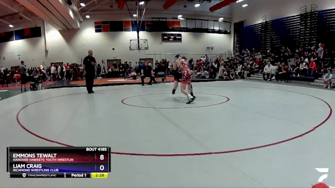 106 lbs Round 2 - Emmons Tewalt, Hanover Hawkeye Youth Wrestlin vs Liam ...