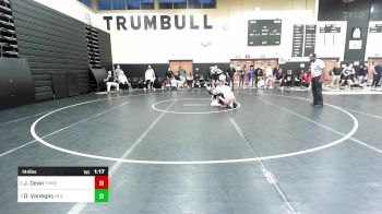 144 lbs Quarterfinal - James Dean, Fairfield Warde vs Dylan Vanegas, Norwich Free Academy