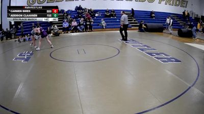 124 lbs 5th Place Match - Carmen Bires, Burrell Hs vs Addison Claassen, Plum Hs