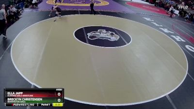 Cons. Round 1 - Breckyn Christensen, Bennington Girls vs Ella Japp, Elkhorn Girls Wrestling