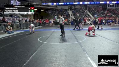 100 lbs Cons. Semi - Hayden Fields, Caney Valley vs Brett Koster, Hoxie Kids