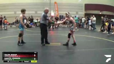 117 lbs Semis & 1st Wrestleback (8 Team) - Dakota Johnson, Death Squad vs Talon Jessup, Indiana Outlaws Black