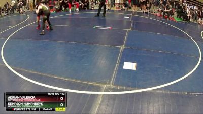 92 lbs Quarterfinal - Kempson Humphreys, Iron County Wrestling Academy vs Adrian Valencia, Toppenish USA Wrestling Club