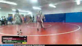 170 lbs Semifinal - Hannah West, Mount Vernon (Posey Co.) HS vs Kasey Cruse, Pendleton Heights High School