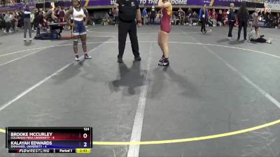 124 lbs 2nd Wrestleback (16 Team) - Brooke McCurley, Colorado Mesa University vs Kalayah Edwards, Emmanuel University