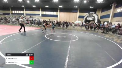 120 lbs Consi Of 64 #1 - Sebastian Romero, Salem Elite Mat Club vs Cazden Moses, Palo Verde