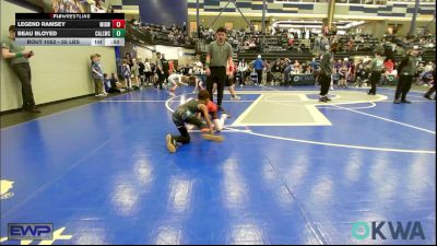 55 lbs Consi Of 8 #2 - Legend Ramsey, Midwest City Bombers Youth Wrestling Club vs Beau Bloyed, Carl Albert