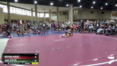 120 lbs Round 4 (6 Team) - Nathan Harvey, BHWC/ Florida Supreme vs Sage Stoute, North Desoto Wrestling Academy