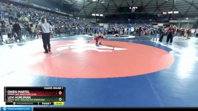 106 lbs Champ. Round 1 - Levi Hurliman, South West Washington Wrestling Club vs Owen Martel, Moses Lake Wrestling Club