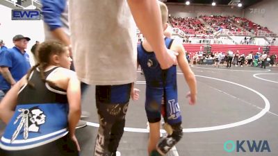 43 lbs Quarterfinal - Sadie Beavers, Harrah Little League Wrestling vs Pryan Davis, Little Axe Takedown Club