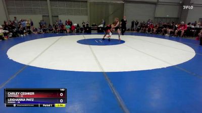 140 lbs Placement Matches (16 Team) - Carley Ceshker, Wisconsin vs Leighanna Patz, Kansas