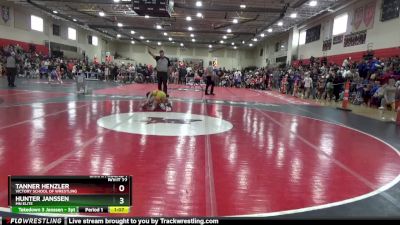 100 lbs Champ. Round 1 - Tanner Henzler, Victory School Of Wrestling vs Hunter Janssen, MN Elite